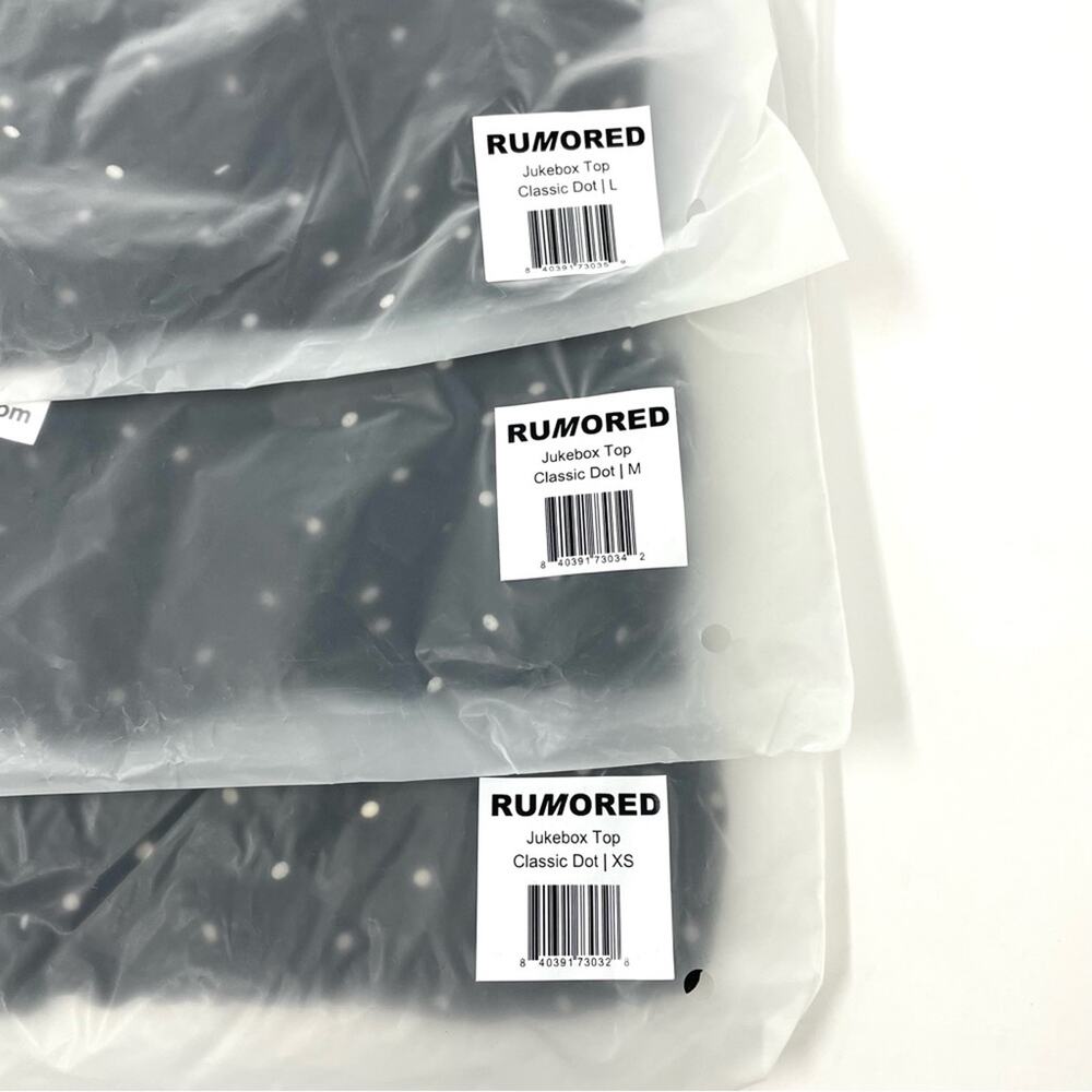 NEW Rumored Jukebox Top in Classic Dot Sheer Black White Women's Large $88 - Picture 11 of 12